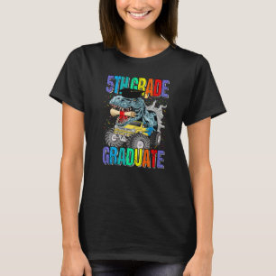 5th Grade Graduate Monster Truck Dinosaur Graduati T-Shirt