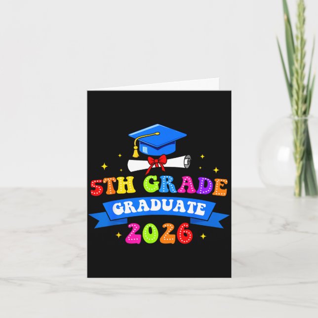 5th grade graduation 2026 graduate class of 2026 card (Front)