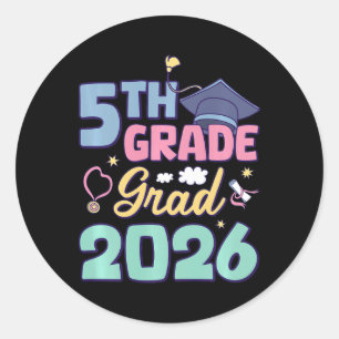 5th Grade Graduation 2026 Proud Grad Elementary Sc Classic Round Sticker