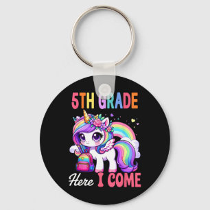 5th Grade Here I Come Unicorn Girls Ck To School F Key Ring