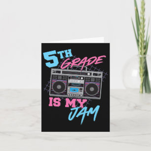 5th Grade Is My Jam - Vintage 80s Boombox Teacher Card