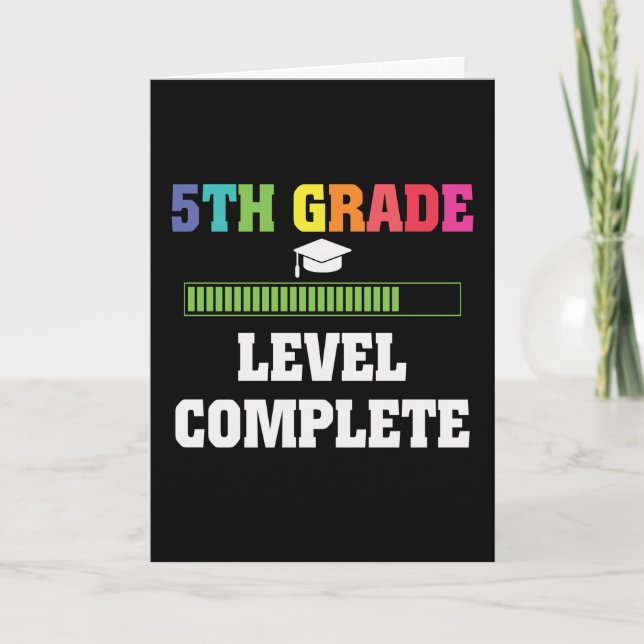 5th Grade Level Complete Back School Video Gamer Card (Front)