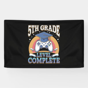 5th Grade Level Complete Graduation Gaming Gamer Banner