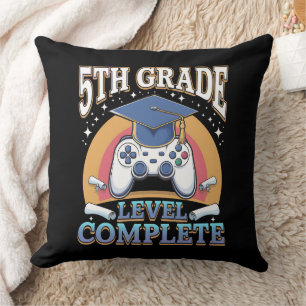 5th Grade Level Complete Graduation Gaming Gamer Cushion