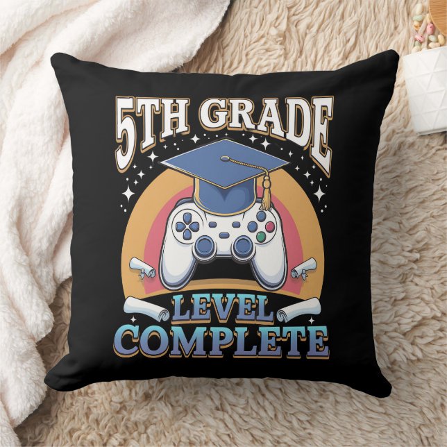 5th Grade Level Complete Graduation Gaming Gamer Cushion (Blanket)