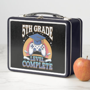 5th Grade Level Complete Graduation Gaming Gamer Metal Lunch Box