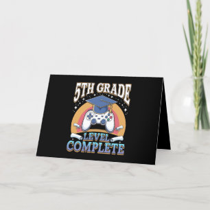5th Grade Level Complete Graduation Gaming Gamer Thank You Card