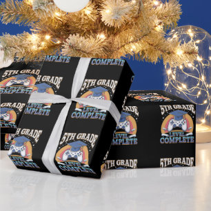 5th Grade Level Complete Graduation Gaming Gamer Wrapping Paper