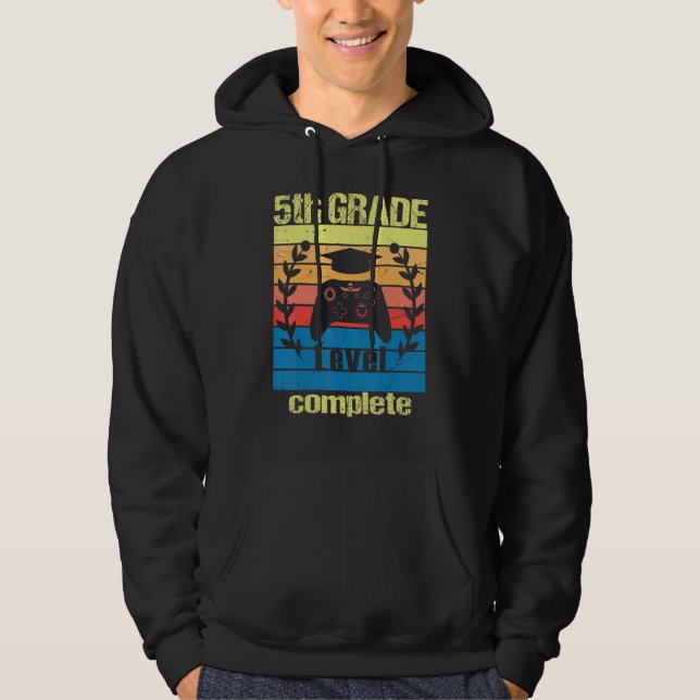 5th Grade Level Complete  Graduation Video Gamer C Hoodie (Front)