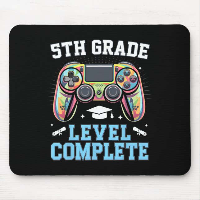 5th Grade Level Complete Last Day Of School Gamer  Mouse Pad (Front)