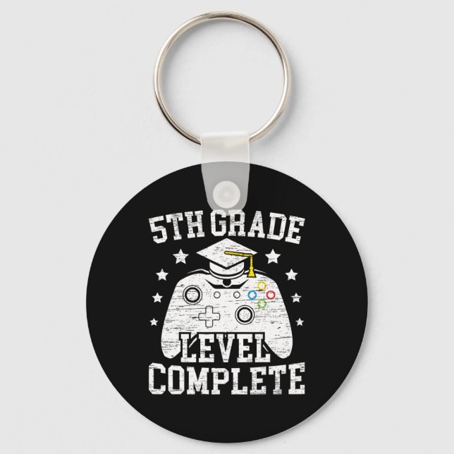 5th Grade Level Complete Student Graduation Video  Key Ring (Front)