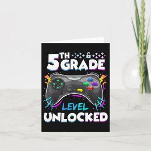 5th Grade Level Unlocked Back To School First Day  Card