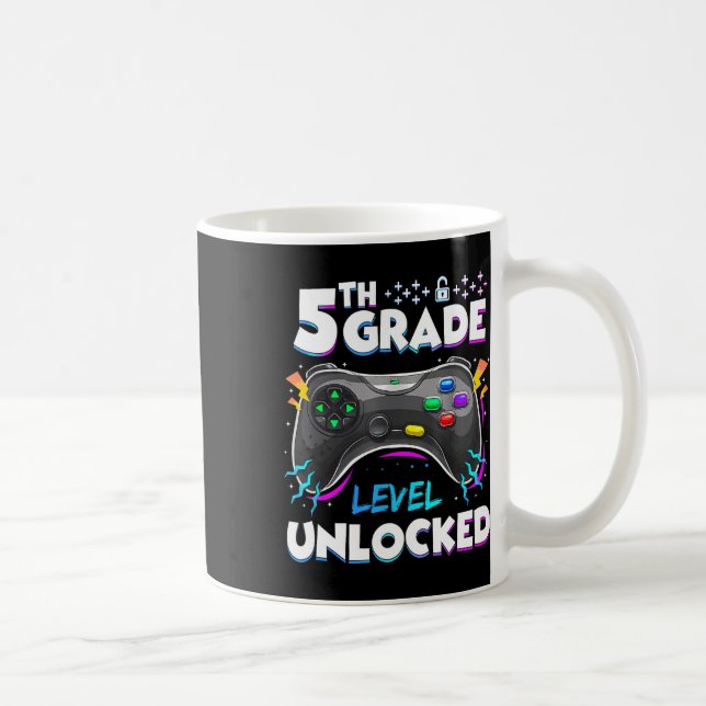 5th Grade Level Unlocked Back To School First Day  Coffee Mug (Right)