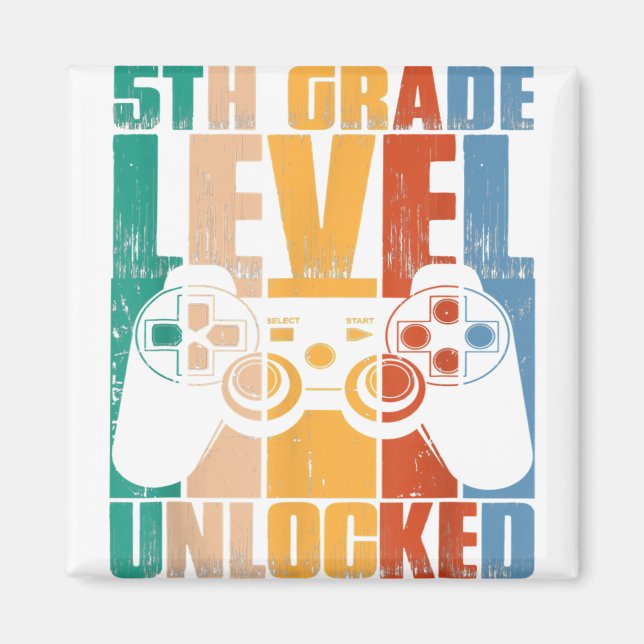 5th Grade Level Unlocked Back To School Game Contr Magnet (Front)