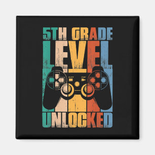 5th Grade Level Unlocked Back To School Game Contr Magnet