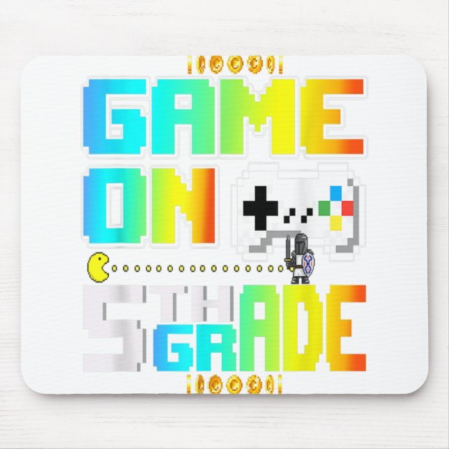 5th Grade Level Unlocked Back To School Game Contr Mouse Pad (Front)