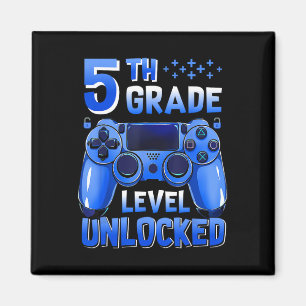 5th Grade Level Unlocked Gamer First Day Of School Magnet
