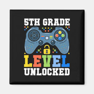 5th Grade Level Unlocked Gamer First Day Of School Magnet