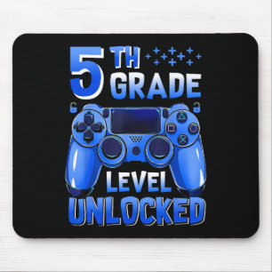 5th Grade Level Unlocked Gamer First Day Of School Mouse Pad