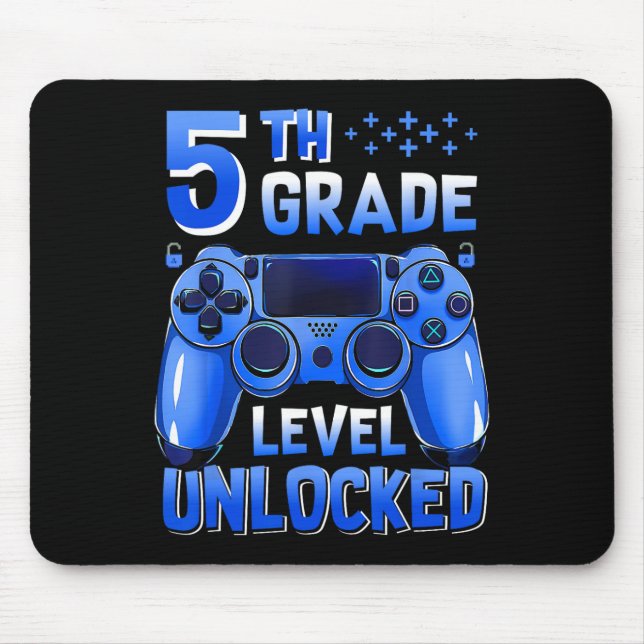 5th Grade Level Unlocked Gamer First Day Of School Mouse Pad (Front)