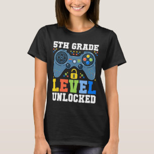 5th Grade Level Unlocked Gamer First Day Of School T-Shirt