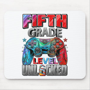 5th Grade Level Unlocked Gaming Gamer Boys Back To Mouse Pad