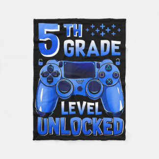 5th Grade Level Unlocked Gaming Gamer Boys Ck To S Fleece Blanket