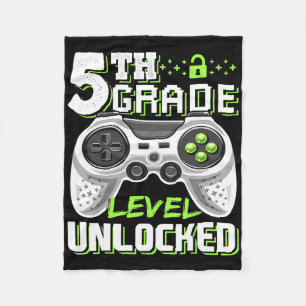 5th Grade Level Unlocked Video Game Back To School Fleece Blanket