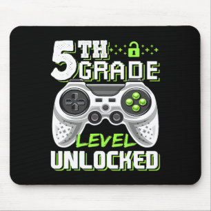 5th Grade Level Unlocked Video Game Back To School Mouse Pad