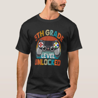 5Th Grade Level Unlocked Video Game Back To School T-Shirt