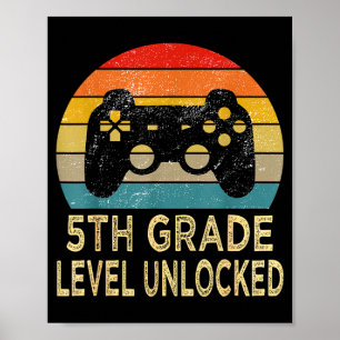 5th grade level unlocked video gamer back to poster