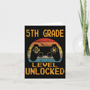 5th Grade Level Unlocked Video Gamer Back To Schoo Card