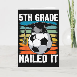 5th Grade Nailed It Soccer Ll Graduation Cap Retro Card