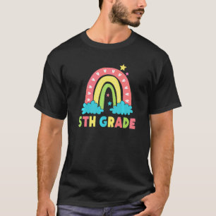 5th Grade Rainbow Girl Boys Teacher Hello 5th Grad T-Shirt