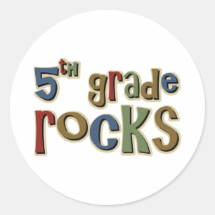 5th Grade Rocks Fifth Classic Round Sticker