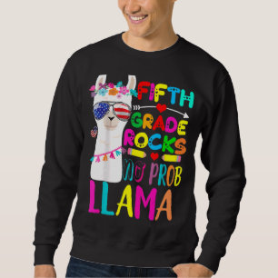 5th Grade Rocks No Prob Llama Teacher Back To Scho Sweatshirt
