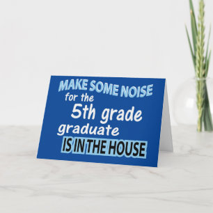 5th Grade School Blue Graduate Congratulations Card