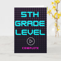 5th Grade School Graduation Gamer Girl Greeting