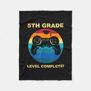 5th Grade School Level Complete Graduation Gamer Fleece Blanket