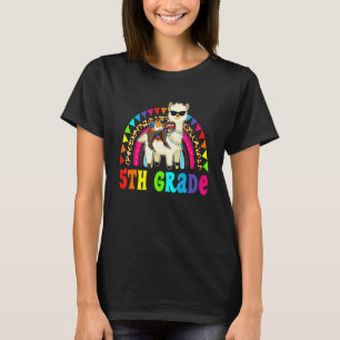 5th Grade Sloth Riding Llama Back To School First T-Shirt