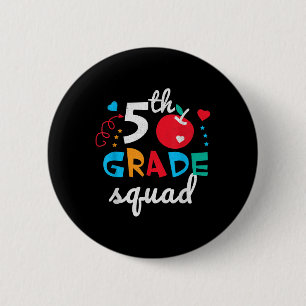 5th Grade Squad Boys Girls Teachers Cute Back To S 6 Cm Round Badge