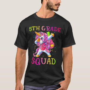 5Th Grade Squad Dabbing Unicorn Girls Kids Back To T-Shirt