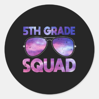 5Th Grade Squad Fifth Teacher Student Team Back To Classic Round Sticker
