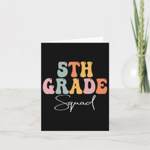 5th Grade Squad Retro Groovy Women Happy First Day Card