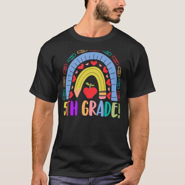 5th Grade Squad School Rainbow Grade  Acedamic T-Shirt (Front)