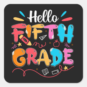 5th Grade Square Sticker