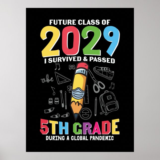 5th Grade Teacher 5th Grade During A Global Poster (Front)