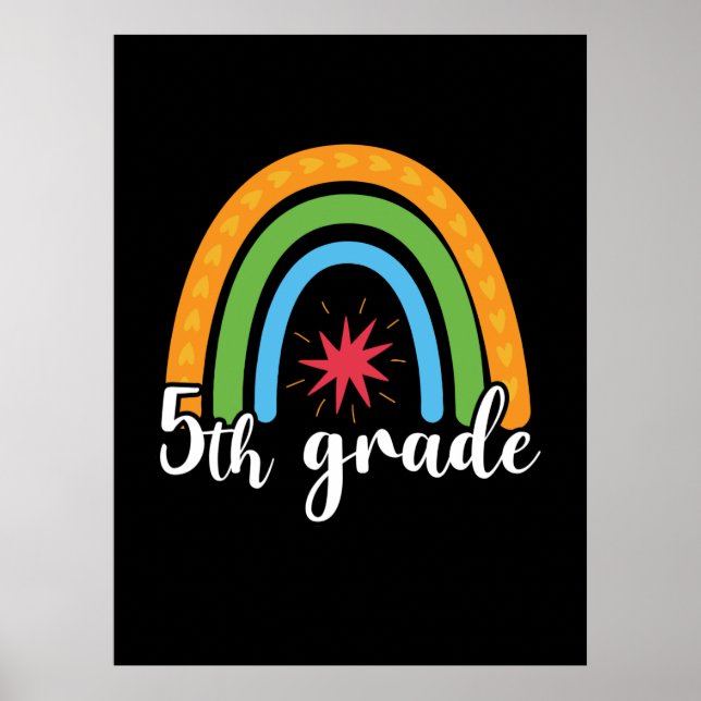 5th Grade Teacher 5th Grade Rainbow Star Poster (Front)