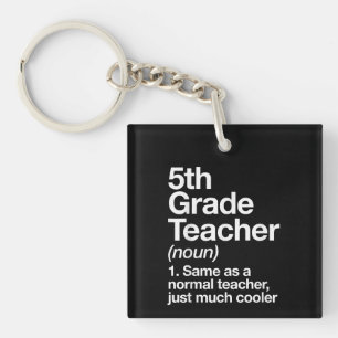 5th Grade Teacher Definition Funny Back To School Key Ring
