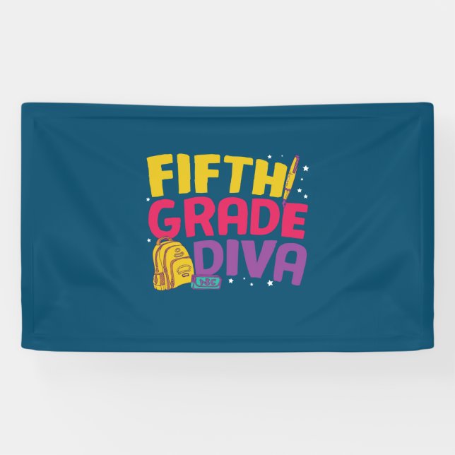 5th Grade Teacher Fifth Grade Diva Banner (Horizontal)